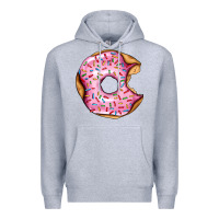 Heather Grey pink strawberry donut Premium Hoodie - AdoDesignShop