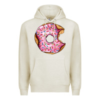 Oatmeal Heather pink strawberry donut Premium Hoodie - AdoDesignShop