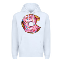 White pink strawberry donut Premium Hoodie - AdoDesignShop