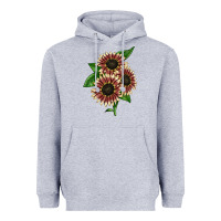 Heather Grey strawberry blonde sunflower Heavyweight Hoodie - LillyAllenDesigns