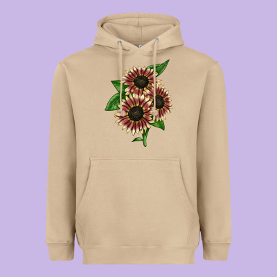 Strawberry Blonde Sunflower Heavyweight Hoodie Designed By Lillyallendesigns
