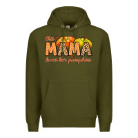 Army Green this mama loves her pumpkins Premium Hoodie - MaliasSmallBusiness