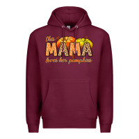 Burgundy this mama loves her pumpkins Premium Hoodie - MaliasSmallBusiness