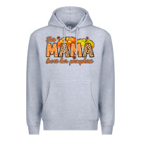 Heather Grey this mama loves her pumpkins Premium Hoodie - MaliasSmallBusiness
