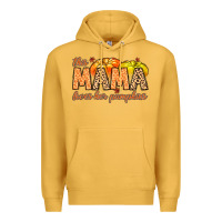 Mustard this mama loves her pumpkins Premium Hoodie - MaliasSmallBusiness