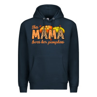 Navy this mama loves her pumpkins Premium Hoodie - MaliasSmallBusiness