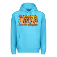 Ocean Blue this mama loves her pumpkins Premium Hoodie - MaliasSmallBusiness