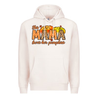 Pale Pink this mama loves her pumpkins Premium Hoodie - MaliasSmallBusiness