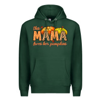 Sports Green this mama loves her pumpkins Premium Hoodie - MaliasSmallBusiness