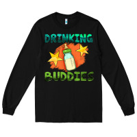 Black drinking buddies with baby bottle Long Sleeve Tee - HRA Design Shop