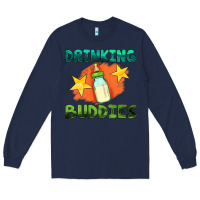 Navy drinking buddies with baby bottle Long Sleeve Tee - HRA Design Shop