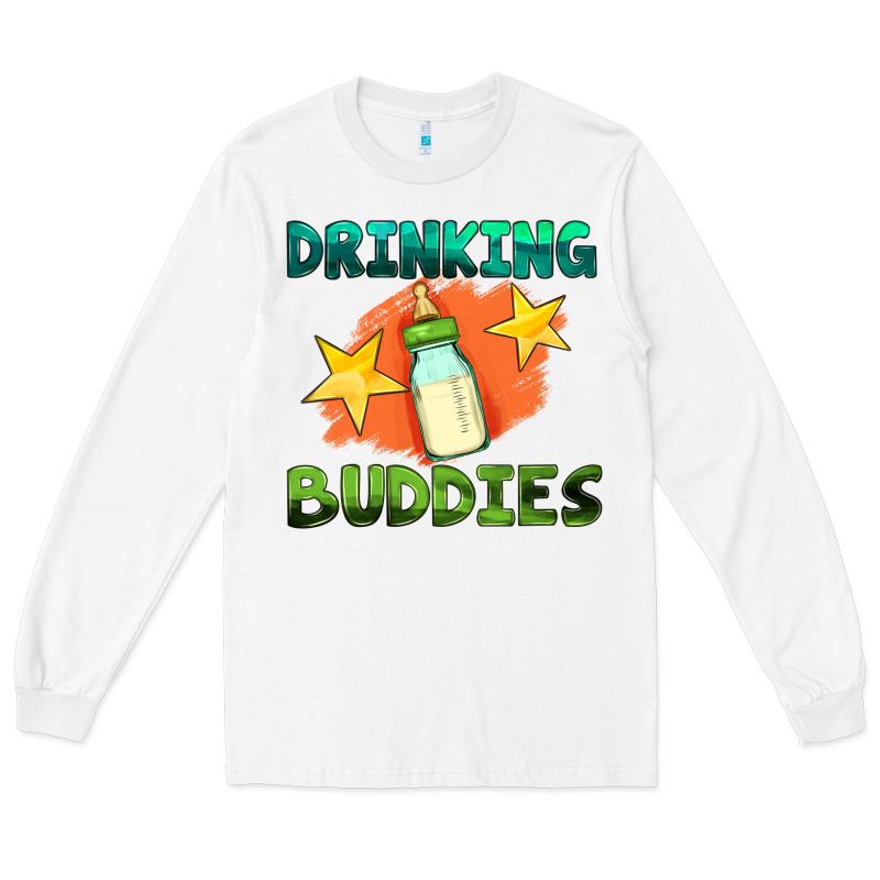Drinking Buddies With Baby Bottle Long Sleeve Tee by HRA Design Shop | Teevron