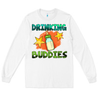 White drinking buddies with baby bottle Long Sleeve Tee - HRA Design Shop