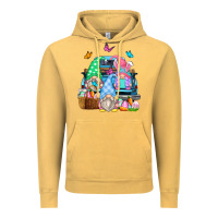 Vintage Mustard easter farm truck Vintage Hoodie - Zillion Design Studio