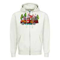 Oatmeal Heather ma medical assistant nurse truck with cactus and sunflowers Zipper Hoodie - AdoDesignShop
