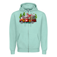 Seafoam ma medical assistant nurse truck with cactus and sunflowers Zipper Hoodie - AdoDesignShop
