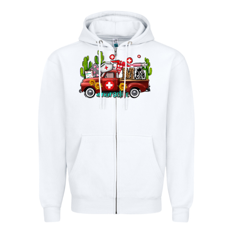 Ma Medical Assistant Nurse Truck With Cactus And Sunflowers Zipper Hoodie by AdoDesignShop | Teevron