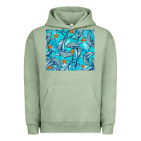 Pigment Oil Green humpback whale mousepad Urban Hoodie - BarkalooDesign