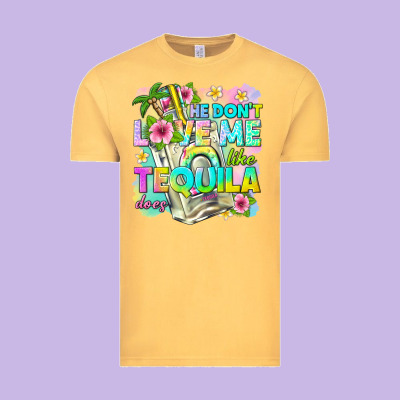 He Dont Love Me Like Tequila Does Vintage Tee Designed By Texasbilliewilder