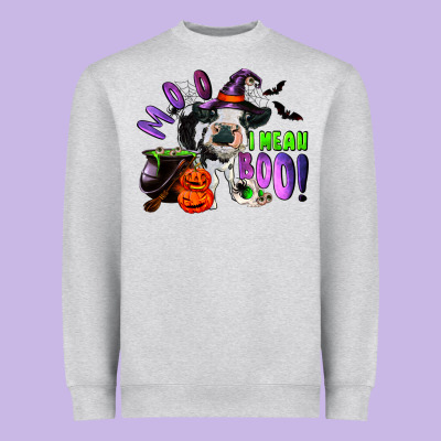 Heavyweight Sweatshirt Moo I Mean Boo Baby Cow