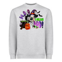 Heather Grey Moo I Mean Boo Baby Cow Heavyweight Sweatshirt - RanaPortraitStore