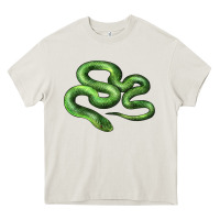 Cream boomslang snake Heavy Core Tee - LillyAllenDesigns