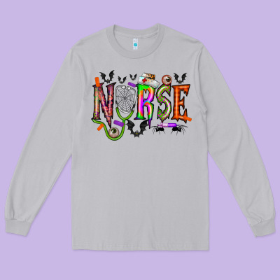 Nurse Halloween Long Sleeve Tee Designed By Racoondesign