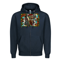 Navy christmas indian headdress Zipper Hoodie - JahusDesignShop