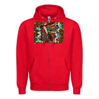 Red christmas indian headdress Zipper Hoodie - JahusDesignShop