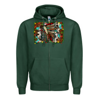 Sports Green christmas indian headdress Zipper Hoodie - JahusDesignShop