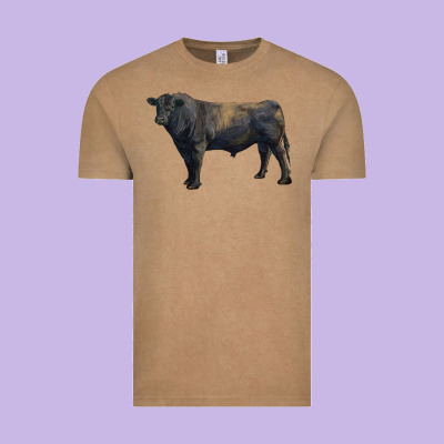 Black Angus Bull Vintage Tee Designed By Ranaportraitstore