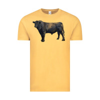 Vintage Mustard black angus bull Vintage Tee - RanaPortraitStore