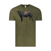 Vintage Olive black angus bull Vintage Tee - RanaPortraitStore