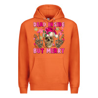 Carrot Dead inside but merry pink Christmas skeleton Premium Hoodie - NancyCooperArtShop