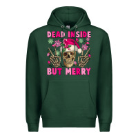 Sports Green Dead inside but merry pink Christmas skeleton Premium Hoodie - NancyCooperArtShop