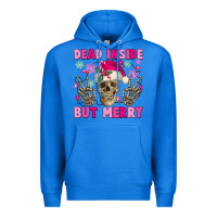 True Royal Dead inside but merry pink Christmas skeleton Premium Hoodie - NancyCooperArtShop