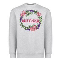 Heather Grey Mother With Floral Wreath Heavyweight Sweatshirt - RanaPortraitStore