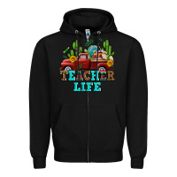 Black teacher life western truck and books Zipper Hoodie - AdoDesignShop