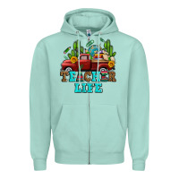 Seafoam teacher life western truck and books Zipper Hoodie - AdoDesignShop