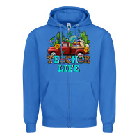 True Royal teacher life western truck and books Zipper Hoodie - AdoDesignShop