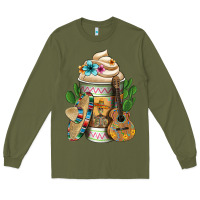 Army Green mexican hot coffee cup Long Sleeve Tee - FaDigitalArtStudio