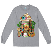 Heather Grey mexican hot coffee cup Long Sleeve Tee - FaDigitalArtStudio