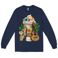 Navy mexican hot coffee cup Long Sleeve Tee - FaDigitalArtStudio