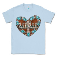 Dusty Blue mama heart cowhide Classic Tee - CowhideDigitalArt
