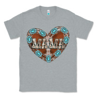 Heather Grey mama heart cowhide Classic Tee - CowhideDigitalArt