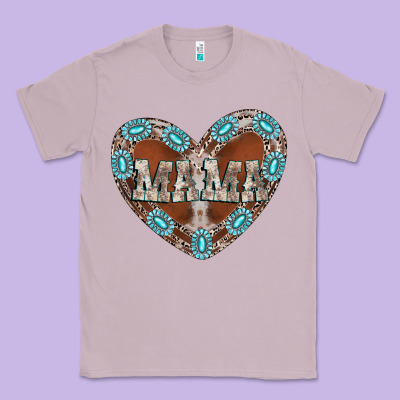Mama Heart Cowhide Classic Tee Designed By Cowhidedigitalart