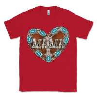 Red mama heart cowhide Classic Tee - CowhideDigitalArt