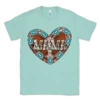 Seafoam mama heart cowhide Classic Tee - CowhideDigitalArt