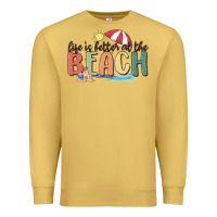 Antique Gold life is better at the beach Premium Sweatshirt - MaliasSmallBusiness