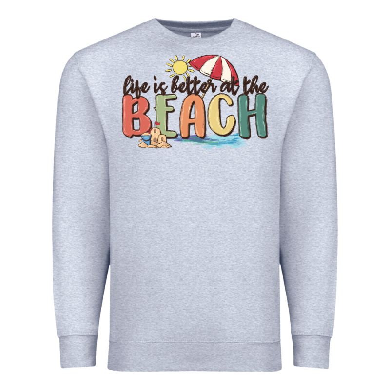 Life Is Better At The Beach Premium Sweatshirt by MaliasSmallBusiness | Teevron